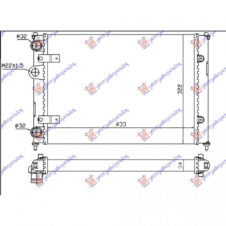 Radiator Apa - Vw Caddy Van 1996 , 6k0121253j