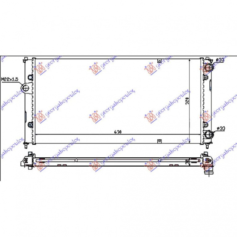 Radiator Apa - Vw Caddy Van 1996 , 6k0121253s