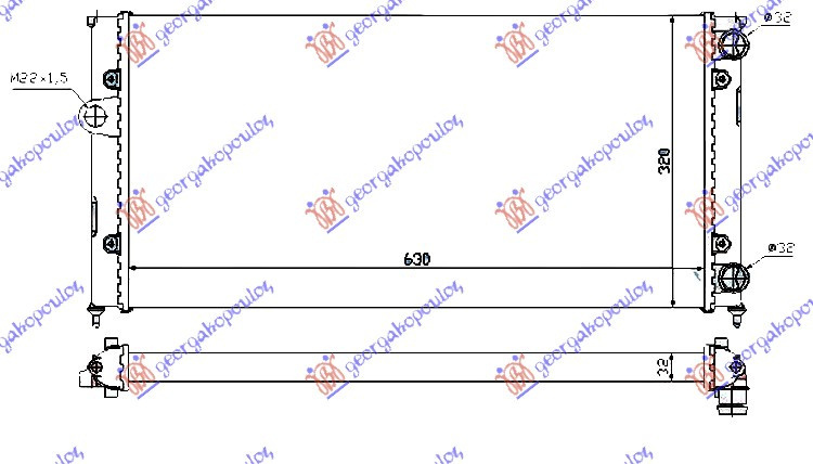 Radiator Apa - Vw Golf Iii 1992 , 1h0121253d