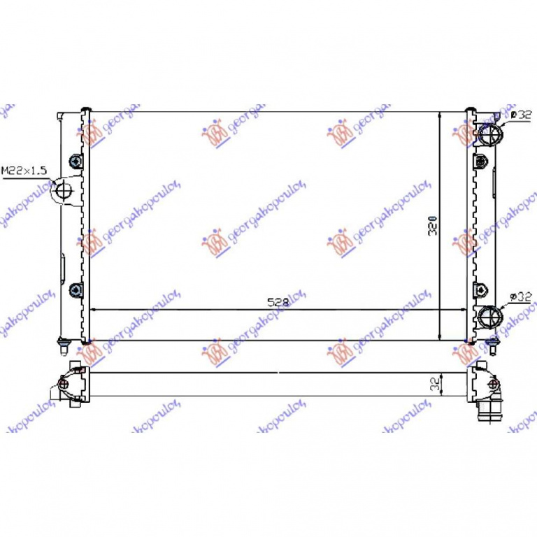 Radiator Apa - Vw Golf Iii 1992 , 1h0121253r
