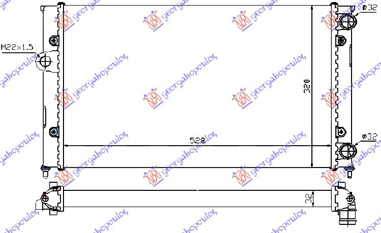 Radiator Apa - Vw Golf Iii 1992 , 1h0121253r