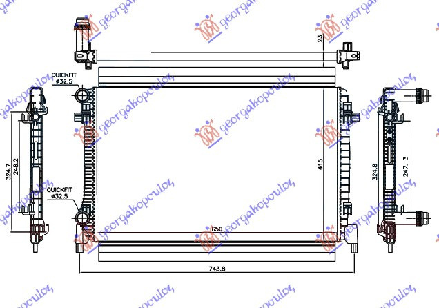 Radiator Apa - Vw Golf Sportsvan 2014 , 5q0121251t