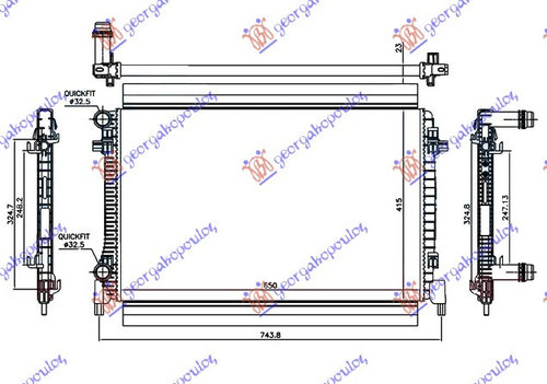 Radiator Apa - Vw Golf Sportsvan 2014 , 5q0121251t