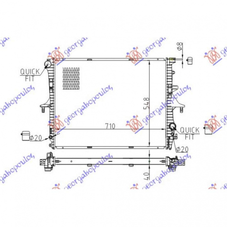 Radiator Apa - Vw P/U Tarro 2 Usi 1989 , 16400-71071