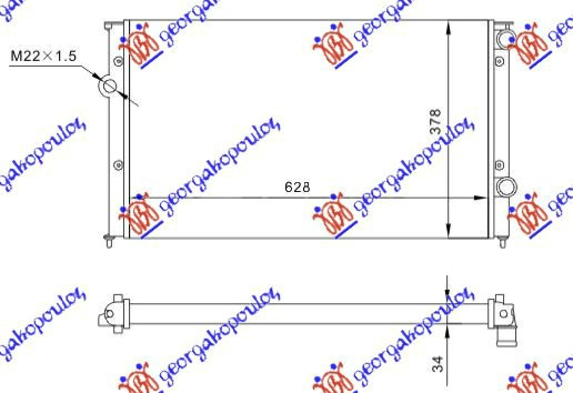 Radiator Apa - Vw Passat 1989 , 1h0121253ac