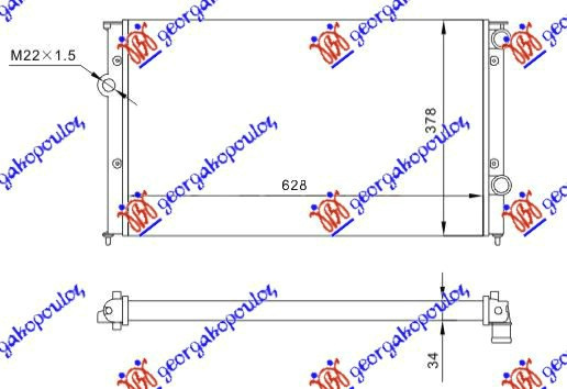 Radiator Apa - Vw Passat 1989 , 1h0121253ae
