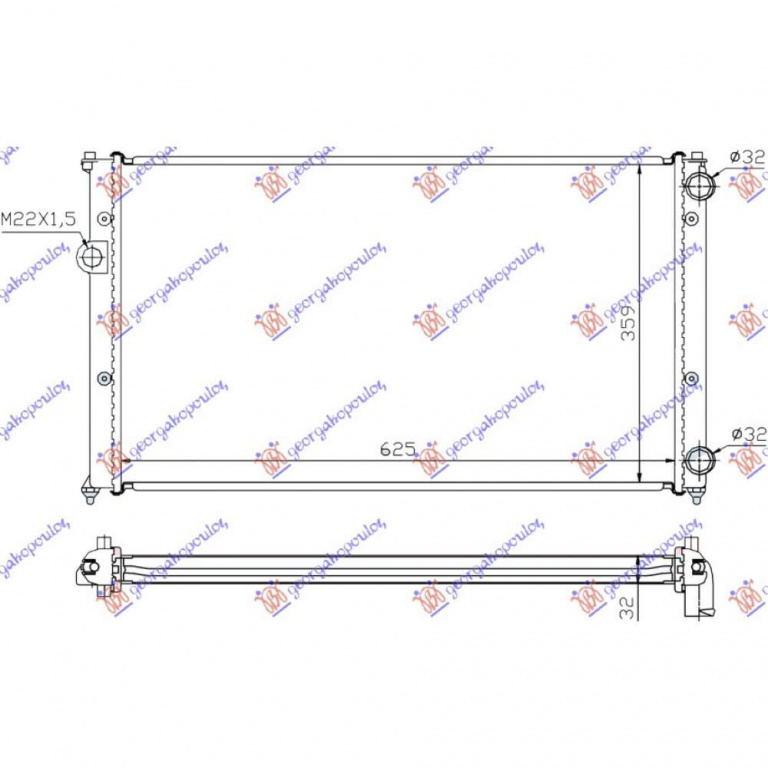 Radiator Apa - Vw Polo Classic 1995 , 1h0121253c