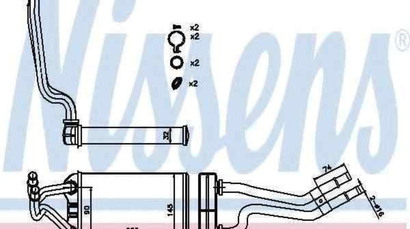 Radiator calorifer caldura CHRYSLER PT CRUISER Cabriolet NISSENS 70980