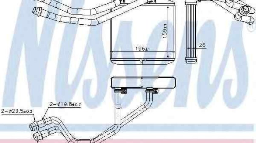 Radiator calorifer caldura FIAT PUNTO / GRANDE PUNTO (199) NISSENS 71163