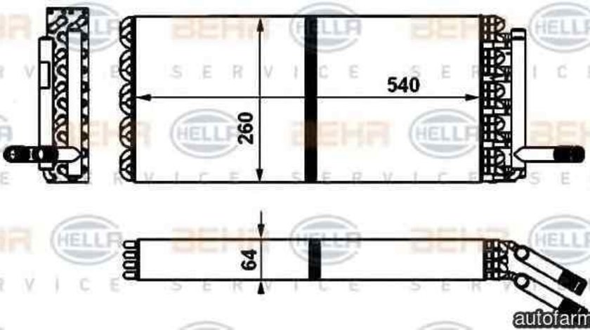 Radiator calorifer caldura MERCEDES-BENZ TOURISMO (O 350) HELLA 8FH 351 394-001