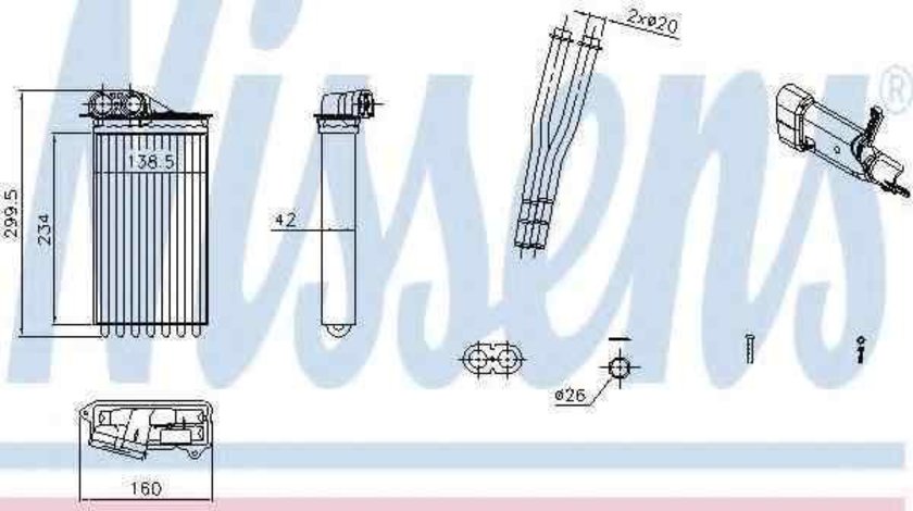 Radiator calorifer caldura PEUGEOT 107 NISSENS 71161