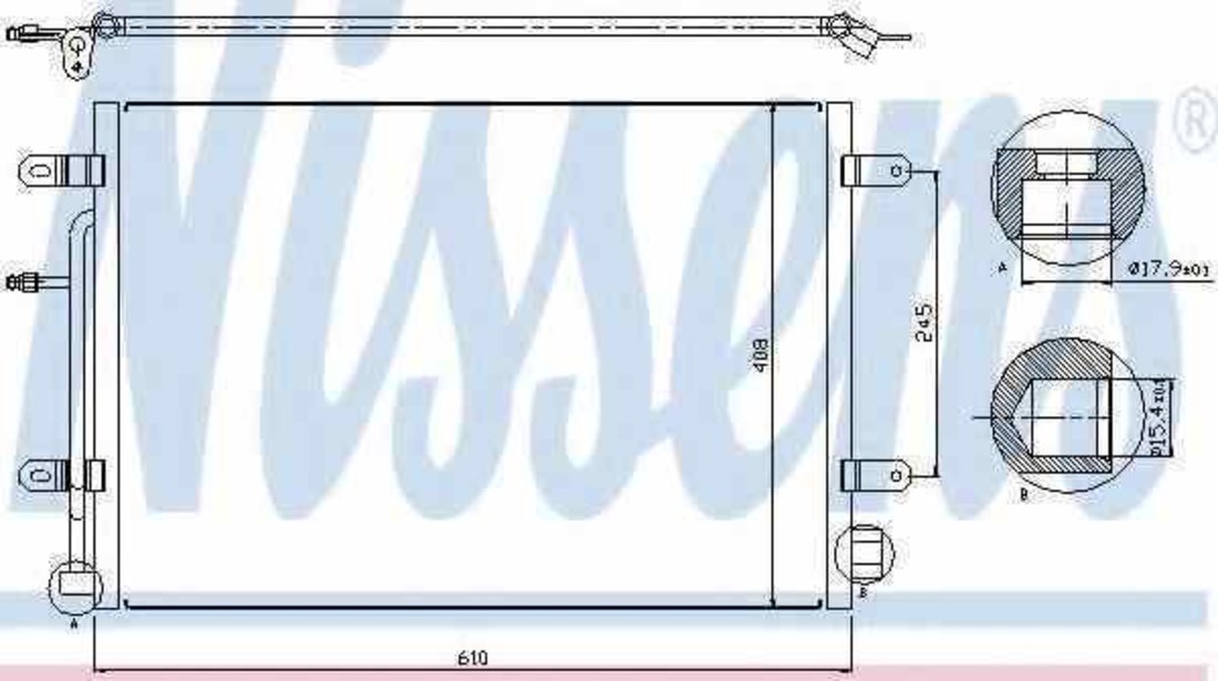 Radiator Clima Aer Conditionat AUDI A4 Cabriolet 8H7 B6 8HE B7 NISSENS 94851