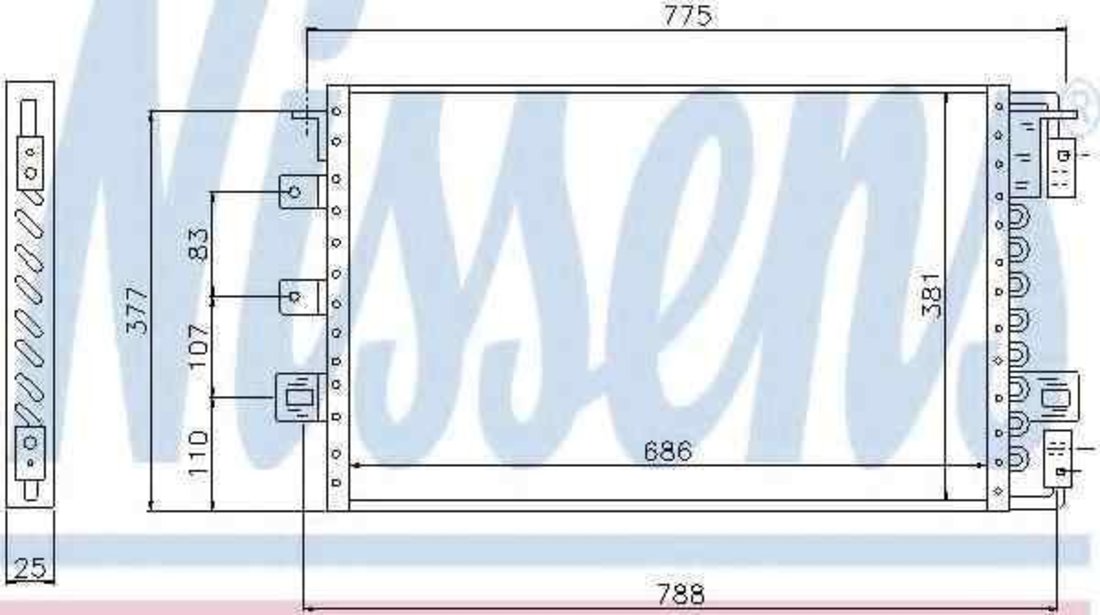 Radiator Clima Aer Conditionat CHRYSLER VOYAGER III (GS) NISSENS 94680