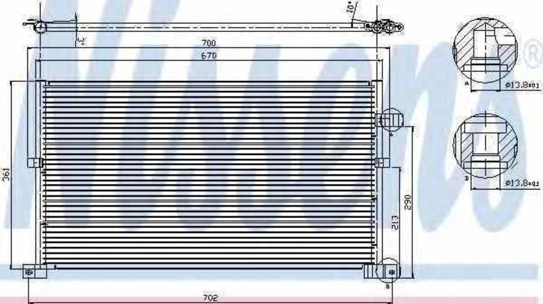 Radiator Clima Aer Conditionat FORD MONDEO III combi BWY NISSENS 94586