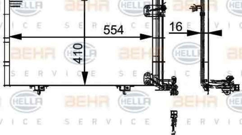 Radiator Clima Aer Conditionat MERCEDES-BENZ CLK Cabriolet (A208) HELLA 8FC 351 037-334
