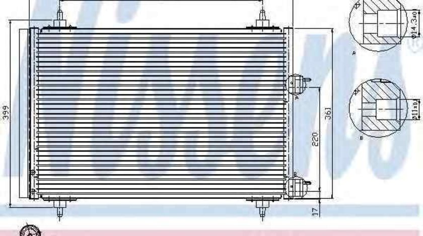 Radiator Clima Aer Conditionat PEUGEOT 307 SW (3H) NISSENS 94570