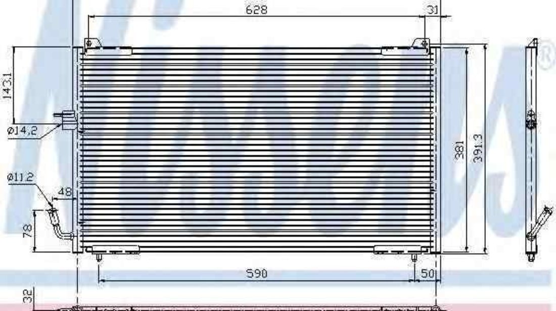 Radiator Clima Aer Conditionat PEUGEOT 406 Break (8E/F) NISSENS 94625