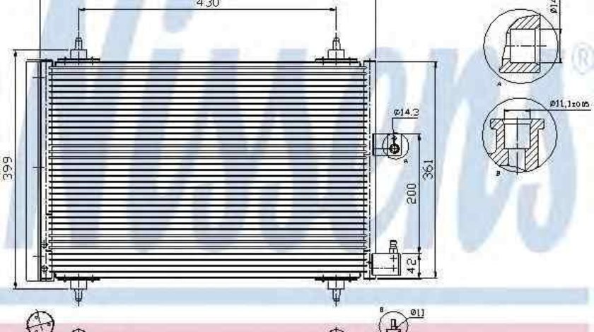 Radiator Clima Aer Conditionat PEUGEOT 607 (9D, 9U) NISSENS 94534