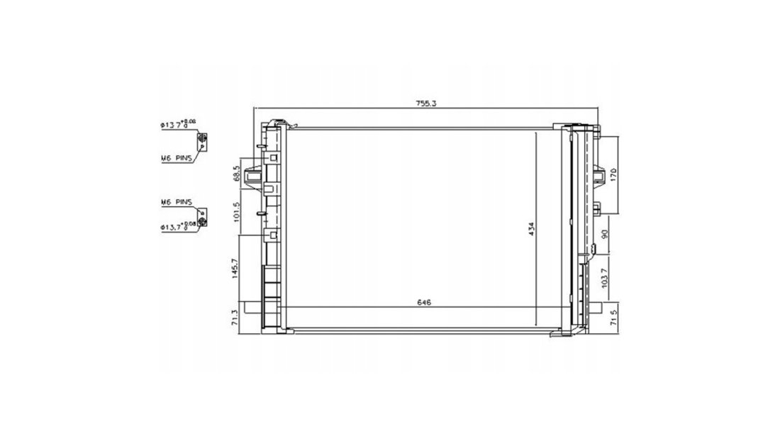 Radiator Condensator AC Mercedes GLA 2014-2020 NOU 2465000454 A2465000454 Mercedes X156 - 61x45.8