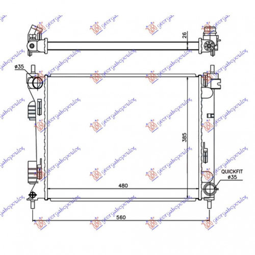 Radiator Diesel 1 4crdi/1 6crdi (480x385) - Hyundai Accent 2011 , 253101r300