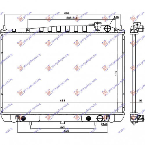 Radiator Diesel +/-Ac/ (71x45)(Cooper) - Nissan P/U (D22) 2 Usi-4usi 1998 , 21410-2s710
