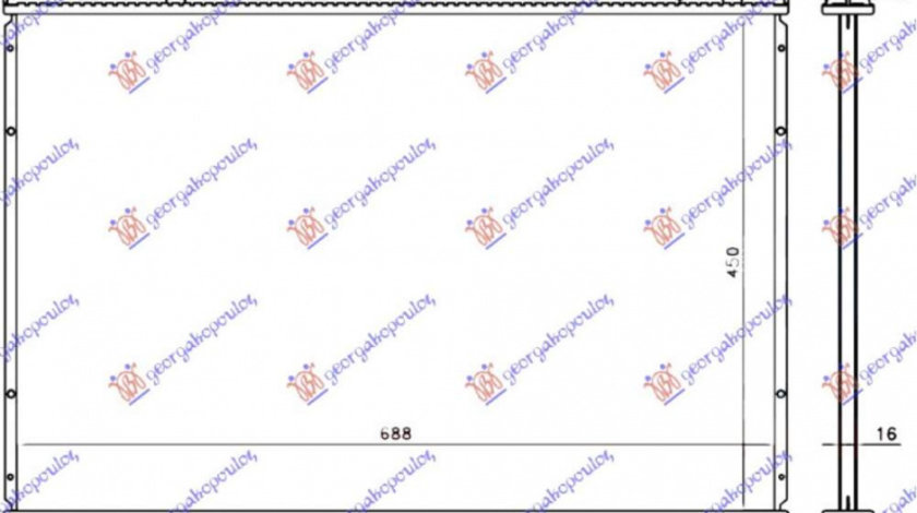 Radiator Diesel +/-Ac/ (71x45)(Cooper) - Nissan P/U (D22) 2 Usi-4usi 1998 , 21410-2s710