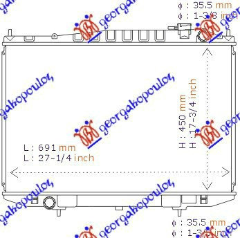 Radiator Diesel +/-Ac/ (71x45) - Nissan P/U (D22) 2 Usi-4usi 1998 , 214102s810