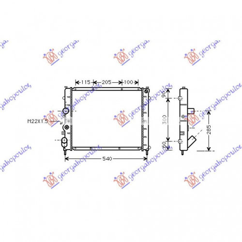 Radiator Dsl(48x44x40) (Valeo Classic) - Renault Kangoo 1998 , 7700304932