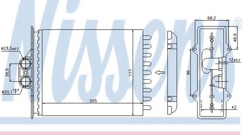 Radiator incalzire interior SAAB 9-5 (YS3E) (1997 - 2009) NISSENS 72657 - produs NOU
