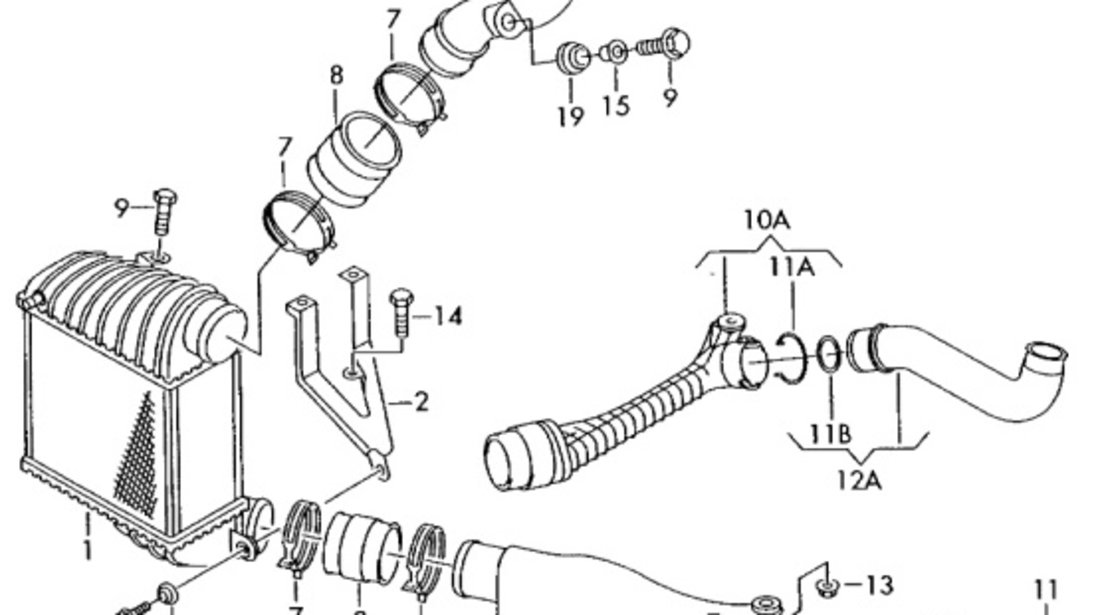 Radiator intercooler 1J0145805D, Vw Golf 4 (1J1) 1.9 TDI OEM 1J0145805D