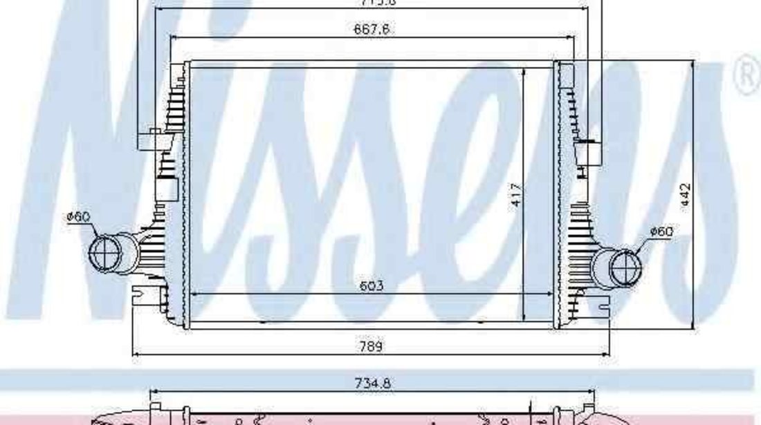 Radiator intercooler ALFA ROMEO 159 (939) NISSENS 96644