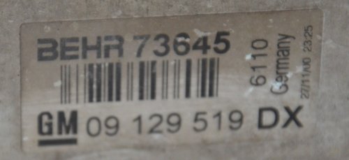 Radiator intercooler Astra H 1.7 CDTI Z17DTH 101cp / 09129519DX