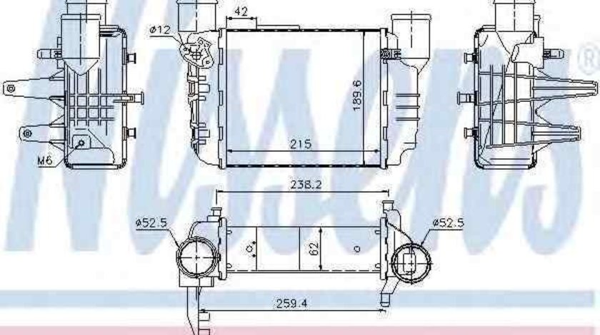 Radiator intercooler AUDI A4 (8E2, B6) NISSENS 96709