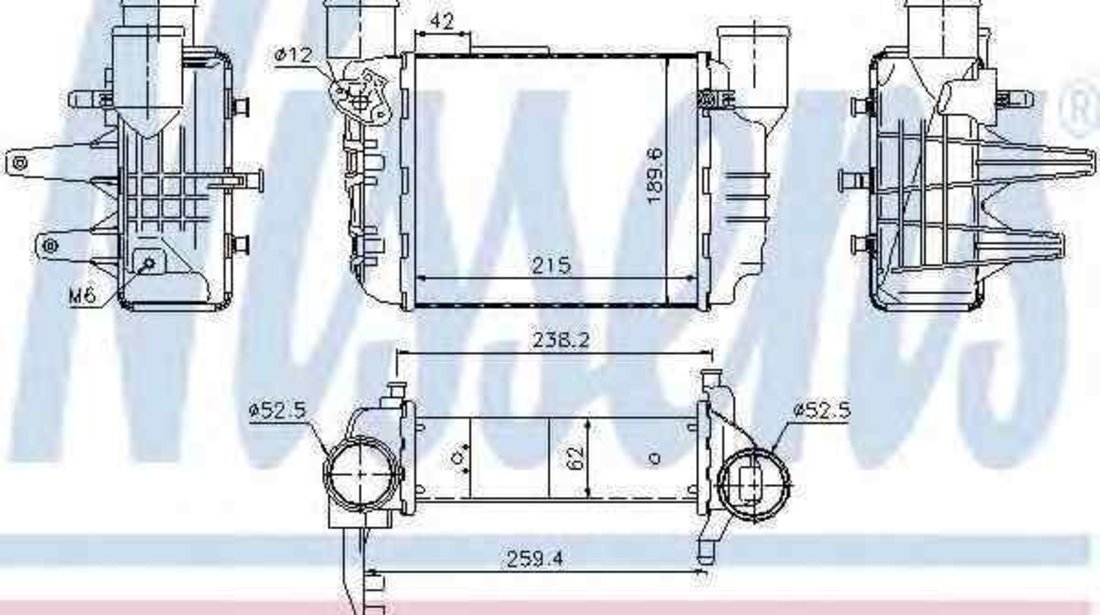 Radiator intercooler AUDI A4 (8EC, B7) NISSENS 96709