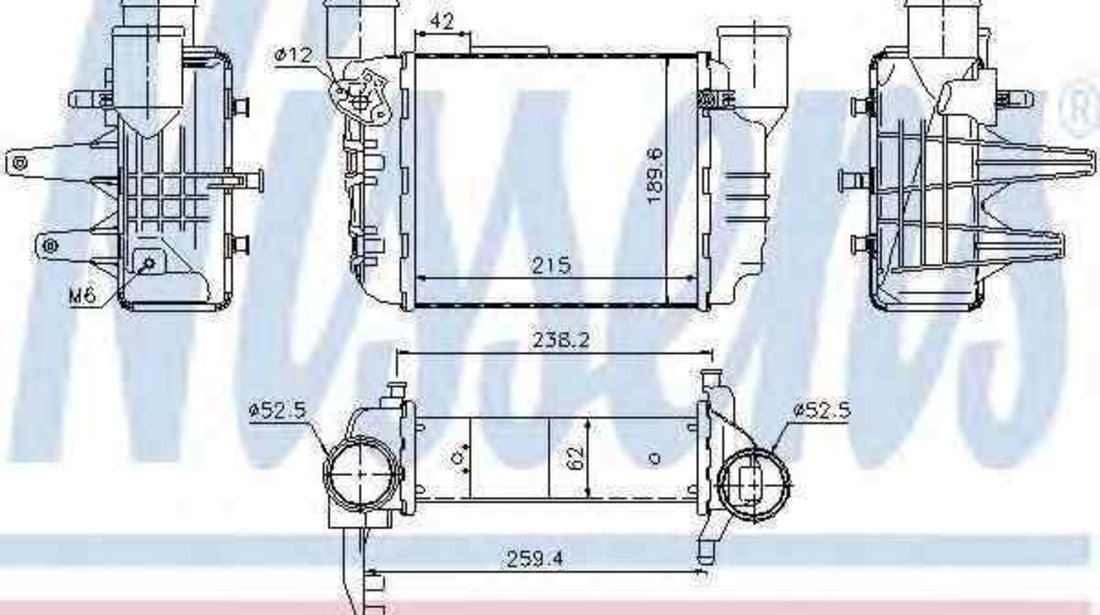 Radiator intercooler AUDI A4 Avant (8ED, B7) NISSENS 96709