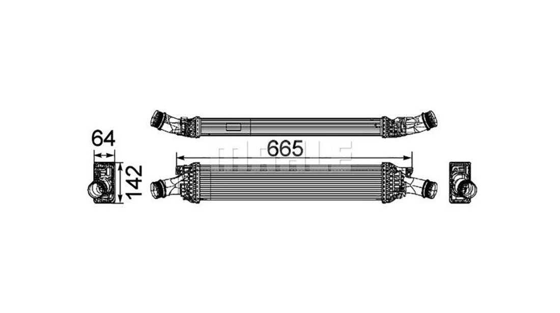 Radiator intercooler Audi A4 B8 1.8 TFSI 2008-2015 NOU 8K0145805G 8K0145805P MAHLE (665x142x64)