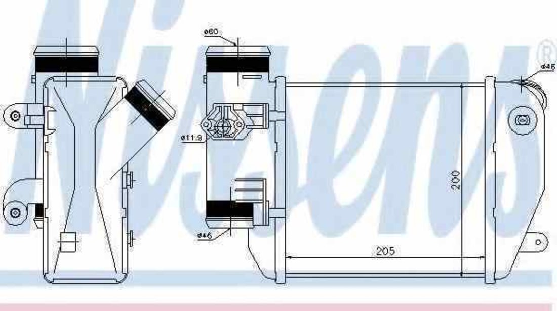 Radiator intercooler AUDI A6 4F2 C6 NISSENS 96576