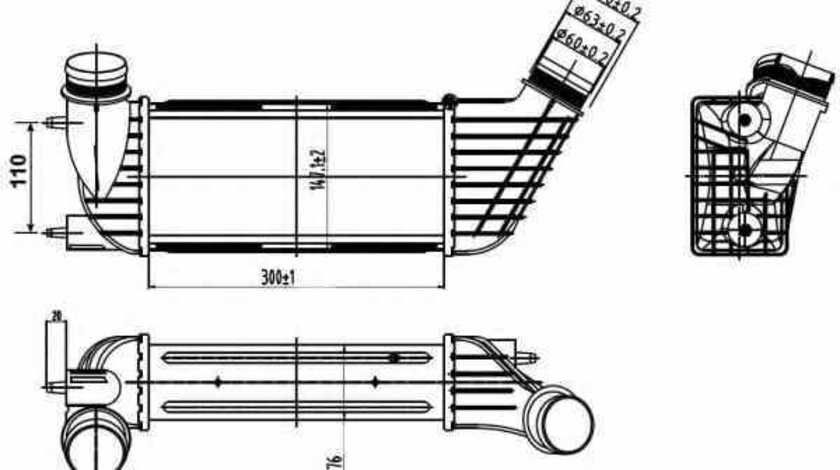 Radiator intercooler AUDI A8 4H NRF 30189