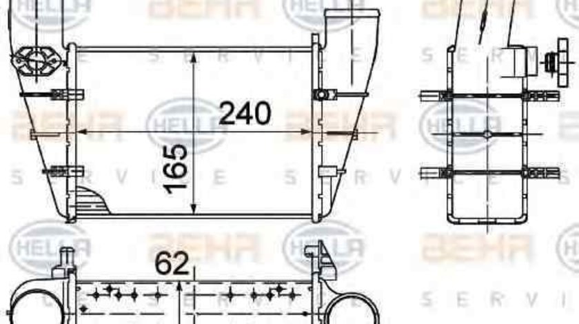 Radiator intercooler AUDI (FAW) A4 limuzina (8EC, B7) HELLA 8ML 376 727-581