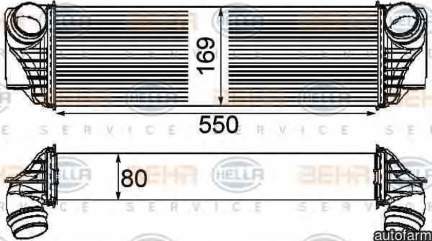 Radiator intercooler BMW 5 F10 F18 HELLA 8ML 376 746-421