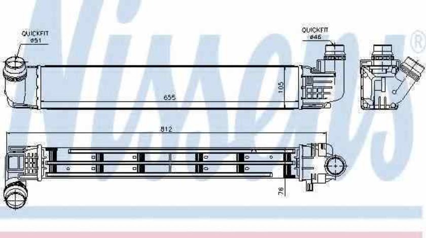 Radiator intercooler DACIA DUSTER Producator NISSENS 96533