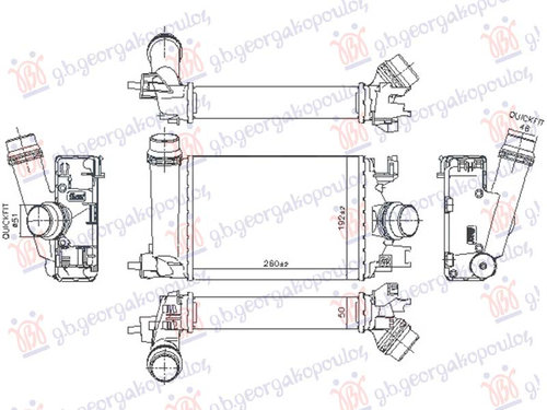 Radiator intercooler Dacia Sandero 3 1.0 TCe 2021-2025 NOU 144968819R (260x187)
