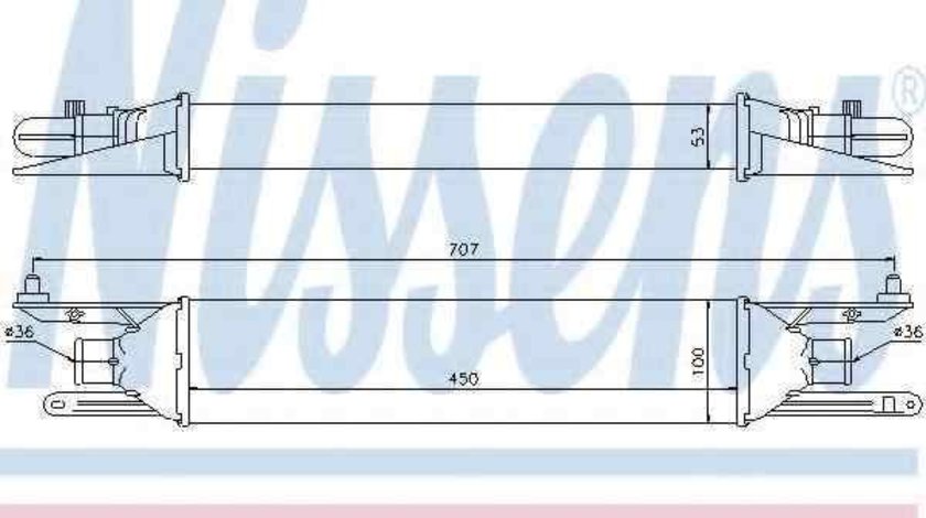 Radiator intercooler FIAT PUNTO / GRANDE PUNTO (199) NISSENS 96604