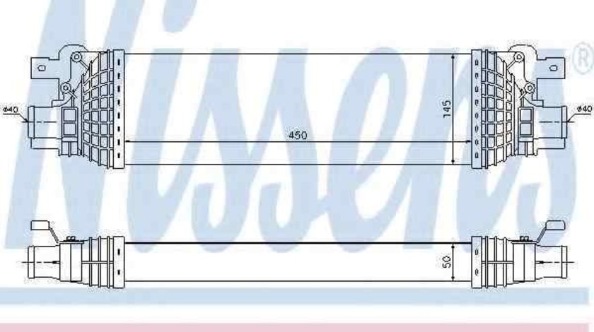 Radiator intercooler FORD FIESTA Van NISSENS 96643