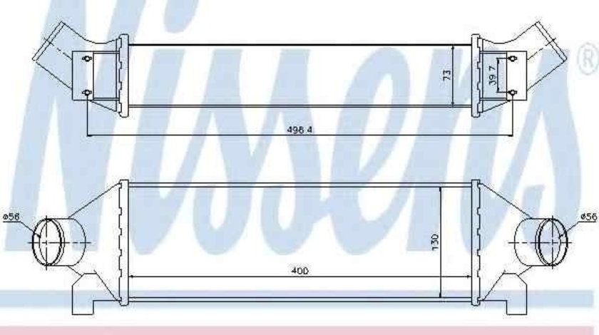 Radiator intercooler FORD TRANSIT bus (FD_ _, FB_ _, FS_ _, FZ_ _, FC_ _) NISSENS 96732