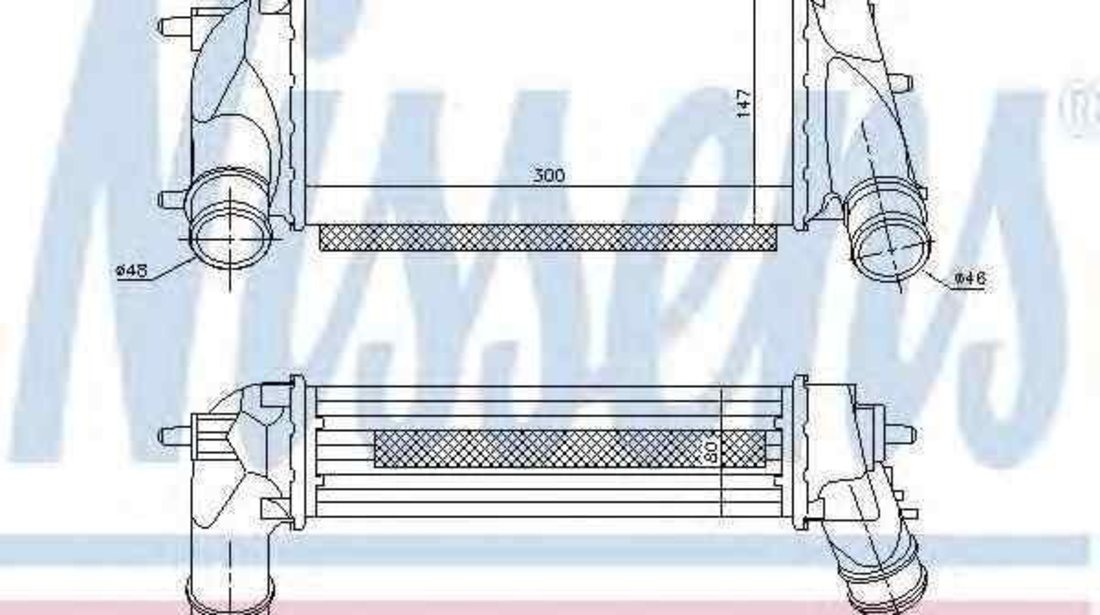 Radiator intercooler FORD TRANSIT COURIER Kombi NISSENS 96498