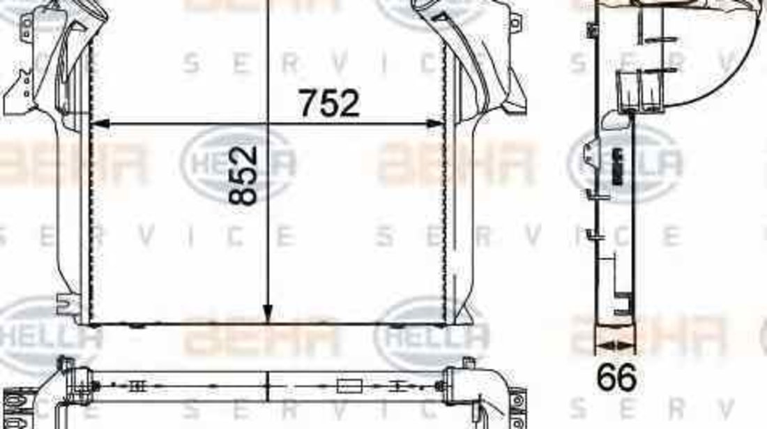 Radiator intercooler MERCEDES-BENZ ACTROS MP2 / MP3 HELLA 8ML 376 724-061