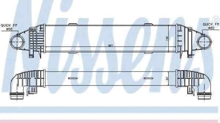 Radiator intercooler MERCEDES-BENZ C-CLASS (W204) NISSENS 96598