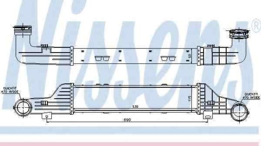 Radiator intercooler MERCEDES-BENZ E-CLASS combi (S210) NISSENS 96784