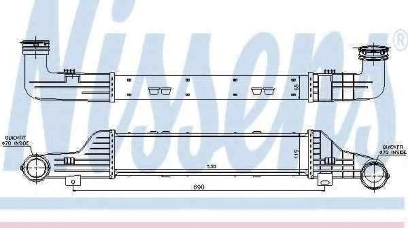 Radiator intercooler MERCEDES-BENZ E-CLASS (W210) NISSENS 96784